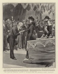 The Tsar and Tsaritsa landing at Dunkirk from the Imperial Yacht Standart